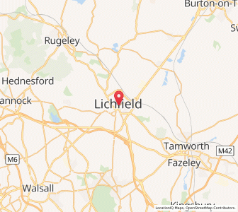Map of Lichfield, EnglandEngland