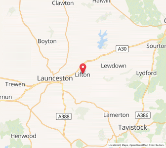 Map of Lifton, EnglandEngland