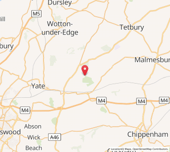 Map of Little Badminton, EnglandEngland