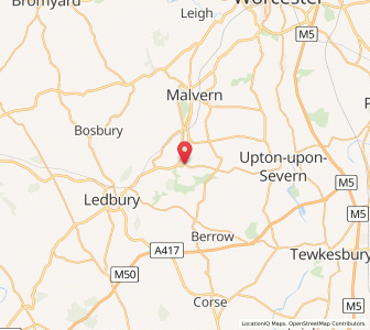 Map of Little Malvern, EnglandEngland