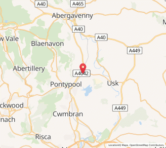 Map of Little Mill, WalesWales