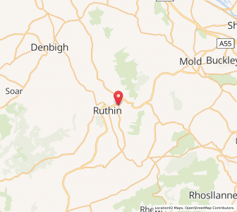 Map of Llabedr-Dyffryn-Clwyd, WalesWales