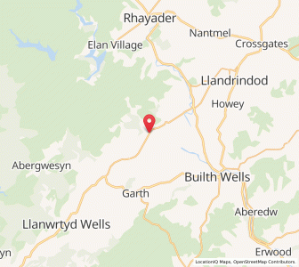 Map of Llanafan-fawr, WalesWales