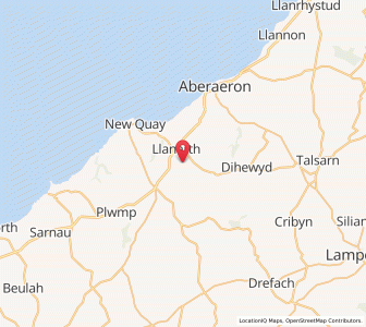 Map of Llanarth, WalesWales