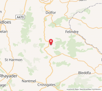 Map of Llanbadarn-fynydd, WalesWales