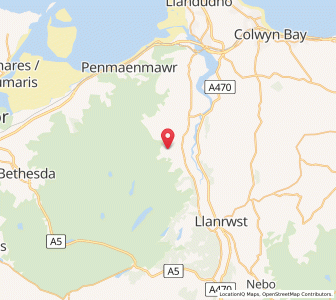 Map of Llanbedr-y-cennin, WalesWales