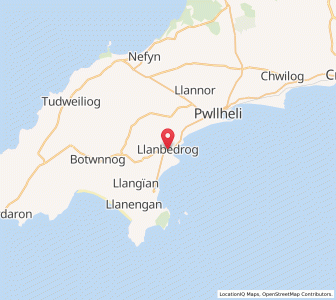 Map of Llanbedrog, WalesWales