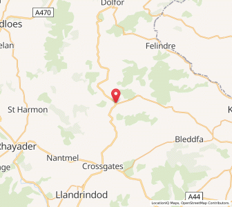 Map of Llanbister, WalesWales