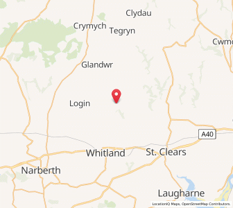 Map of Llanboidy, WalesWales