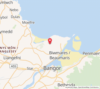 Map of Llanddona, WalesWales