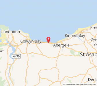 Map of Llanddulas, WalesWales