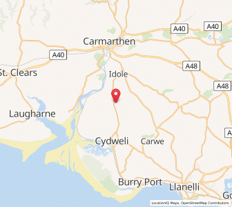 Map of Llandefaelog, WalesWales