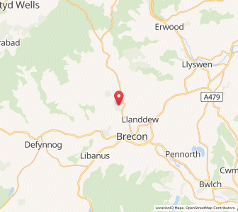 Map of Llandefaelogfach, WalesWales