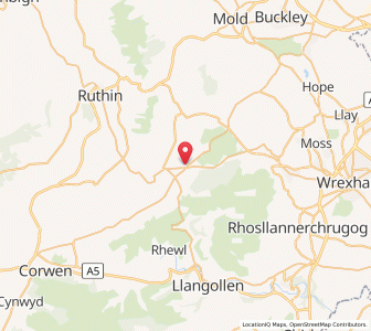 Map of Llandegla, WalesWales