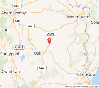 Map of Llandenny, WalesWales