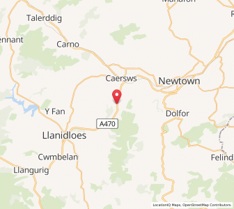 Map of Llandinam, WalesWales