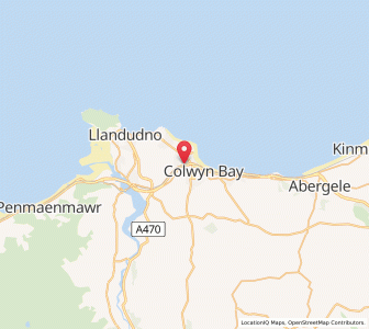 Map of Llandrillo-yn-Rhos, WalesWales