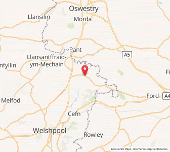 Map of Llandrinio, WalesWales