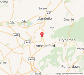 Map of Llandybie, WalesWales