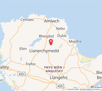 Map of Llandyfrydog, WalesWales