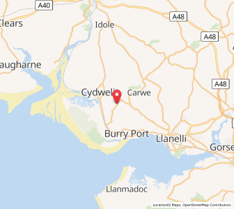 Map of Llandyry, WalesWales
