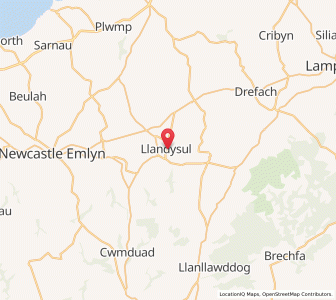 Map of Llandysul, WalesWales