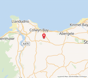 Map of Llanelian-yn-Rhos, WalesWales