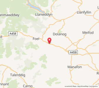 Map of Llanerfyl, WalesWales