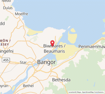 Map of Llanfaes, WalesWales