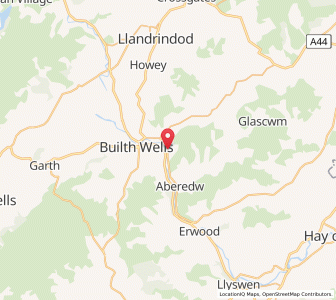 Map of Llanfaredd, WalesWales