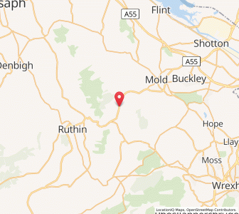 Map of Llanferres, WalesWales