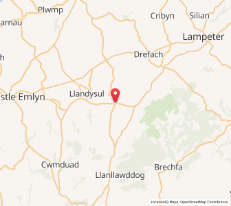 Map of Llanfihangel-ar-Arth, WalesWales