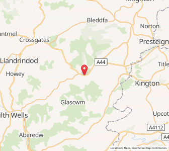 Map of Llanfihangel-nant-Melan, WalesWales