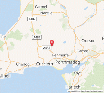 Map of Llanfihangel-y-pennant, WalesWales