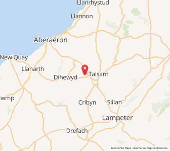 Map of Llanfihangel-Ystrad, WalesWales