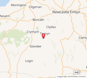 Map of Llanfyrnach, WalesWales