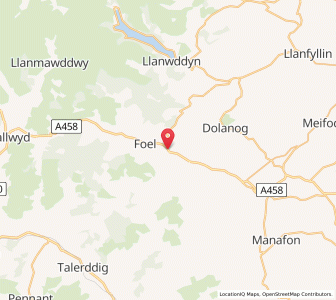 Map of Llangadfan, WalesWales