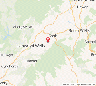 Map of Llangammarch Wells, WalesWales