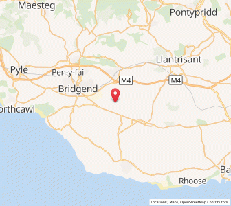 Map of Llangan, WalesWales