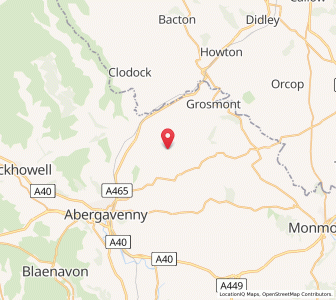 Map of Llangattock Lingoed, WalesWales