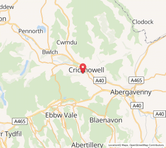 Map of Llangattock, WalesWales