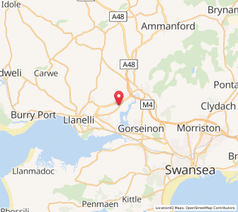 Map of Llangennech, WalesWales