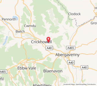 Map of Llangenny, WalesWales