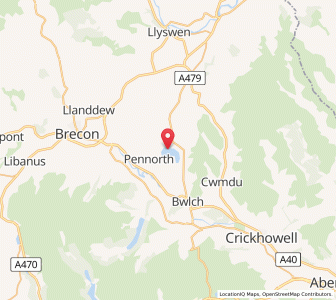 Map of Llangorse, WalesWales