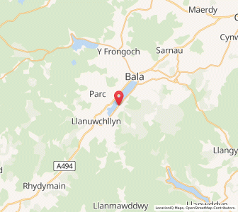 Map of Llangower, WalesWales