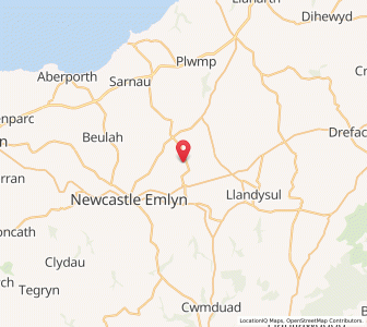 Map of Llangynllo, WalesWales