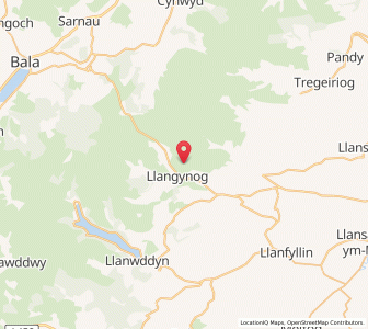 Map of Llangynog, WalesWales