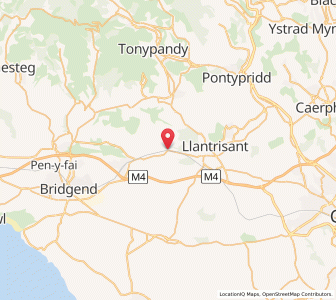 Map of Llanharan, WalesWales