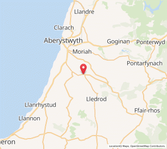 Map of Llanilar, WalesWales