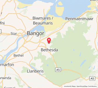 Map of Llanllechid, WalesWales